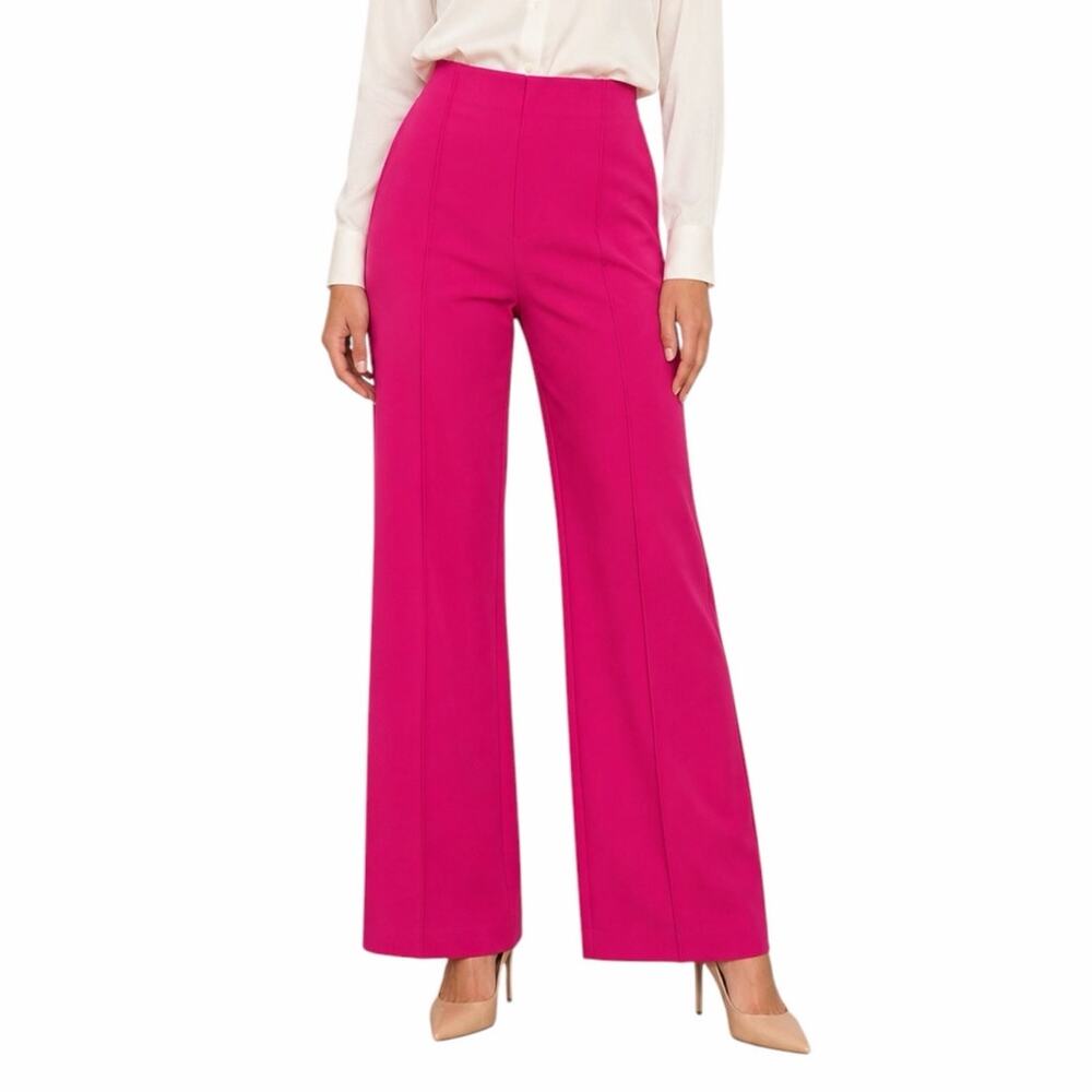 NYCC High Rise Dress Pants 20W Wide Leg Stretch Hot Pink Pull On Office Work